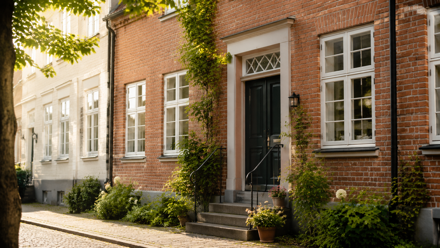 Ældre par foran en bolig — symboliserer tryghed og boligrettigheder